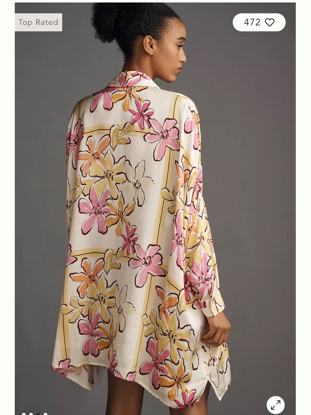 NWT Anthropology Corey Lynn Calter Long-Sleeve Printed Mini Shirt Dress - Picture 3 of 6